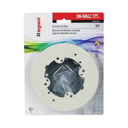 Wiremold Legrand Round Metal Fan Box Ivory B4F